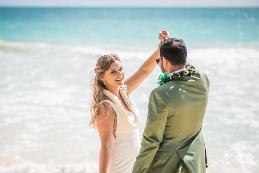 A laugh on the sand at Waimanalo Beach